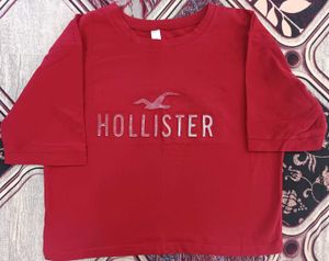 Hollister Cropped Red T-Shirt