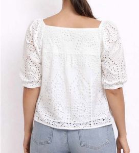 Chic White Broderie Anglaise Top