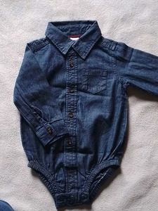 New Baby Denim Button-Up Bodysuit