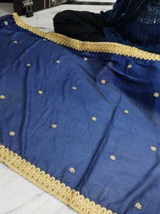 Navy &amp; Gold Dupatta