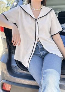 New with tag White Button-Up Top Sailor Coll