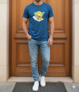 VEA Blue Graphic Print T-shirt