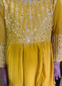 yellow haldi dress for girls