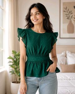 ✨ Brand New Emerald Green Peplum Top ✨