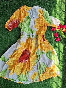 Beautiful Sunflower Print Dress