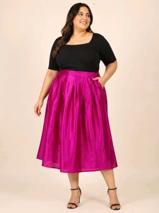 🔥MEGA SALE OFFER 🔥 Pink Pleated Midi Skirt