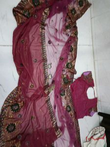 Embellished Maroon Saree