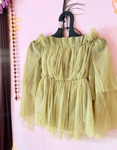 Chic Off-Shoulder Tulle Top