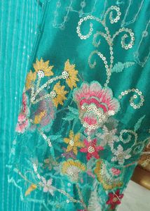 Stunning Teal Sequined Kurta