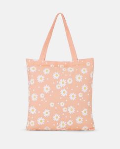 Orange Floral Tote Bag