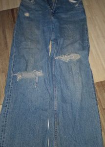 Distressed Wide baggy Leg Jeans