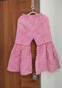 Girls Pink &amp; White Kurta Sharara Set (8-10years)
