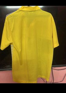 Men's Yellow Geometric Polo T-Shirt