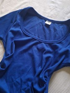Chic Ruched Royal Blue Top
