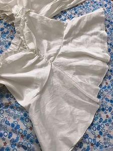 Chic White Ruched Square Neck Top