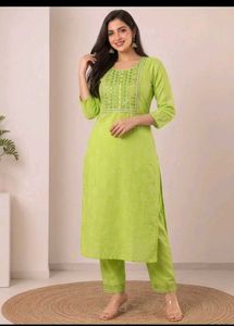 ✨ Radiant Lime Green Embroidered 😍