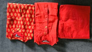Boys Red Ethnic Kurta Set