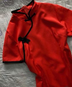 Red Cheongsam Style Dress