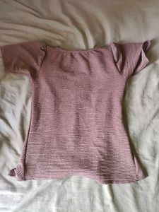 Chic Pink Textured Peplum Top
