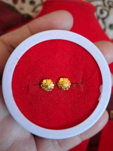 Gold Flower Stud Earrings