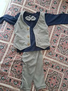 Boys' Ethnic Suit with Vest and Bowtie