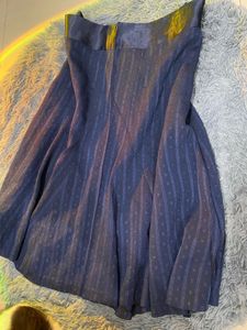 Navy Blue Striped Skirt