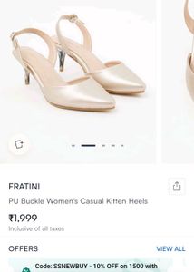 FRATINI PU Womens Buckle casual kitten heels