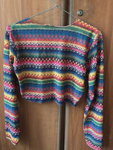 Colorful Patterned Crop Top