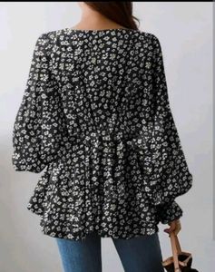 Floral Print Peplum Top