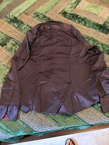 Men's Dark Silky Button-Up Shirt
