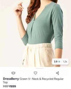 Mint Green V-Neck Top
