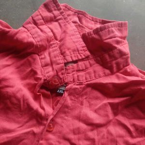 Stylish Men's Red Casual Shirt Need Ironing
