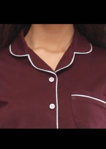 NITE FLITE Cotton Solid Top and Shorts Set