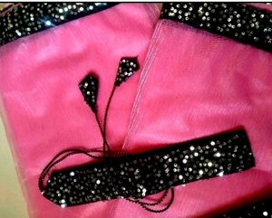 Sparkly Pink Party Saree with Belt