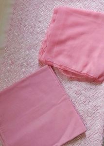 Unstitched heavy Chikankari Pink full suit set