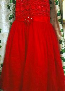 kids girls red frock