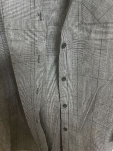 Oversized Grey Plaid Longline Shirt