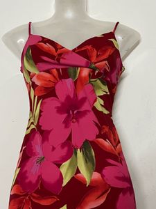 korean Vibrant Floral Print Mini Dress