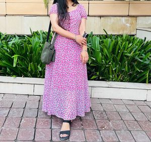 Floral Print Pink Dress