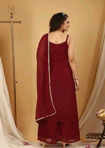 Elegant Maroon Palazzo Suit Set 3pc size s