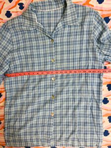 Blue Plaid Button-Down Shirt