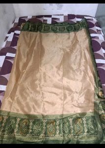 Elegant Beige &amp; Green Saree