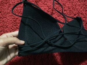 Padded Black Strappy Bra