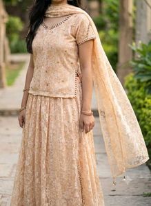 Elegant Peach Lehenga Choli Set