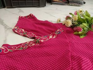 Elegant Pink one piece Embellished Neckline