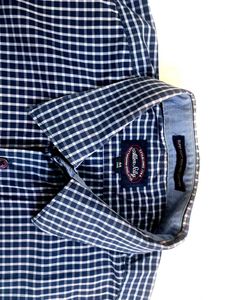 Men's Blue Checkered Button-Down Shirt