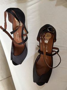 Black Studded Heel Sandals
