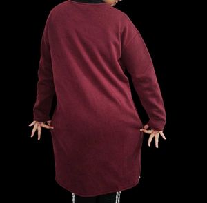 Burgundy Graphic Print T-Shirt Dress