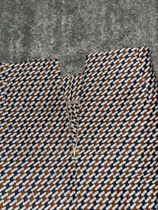 Zara high-waist houndstooth or patterned tailored