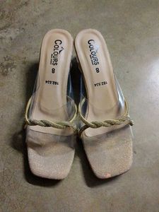 Colours Walk Ahead Glitter &amp; Clear Strap Heels - P